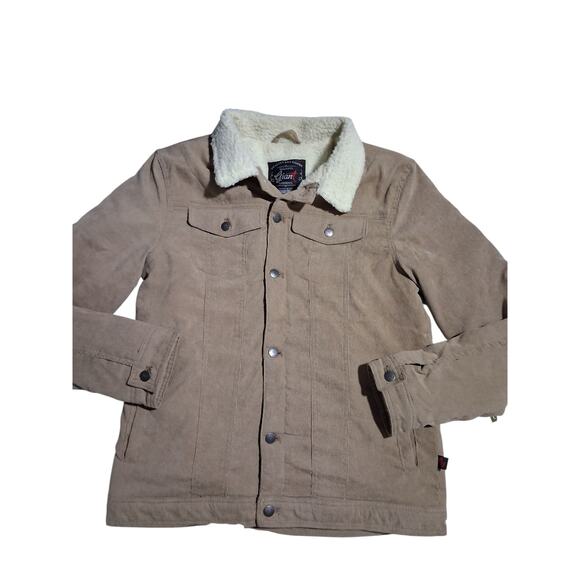 Beautiful Giant Mens size Large Corduroy Sherpa Tan Trucker Grungecore Jacket - Picture 3 of 12